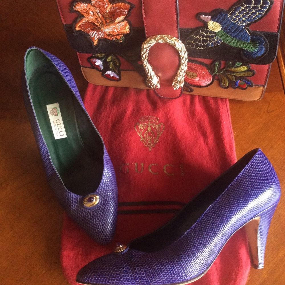 90s Vintage GUCCI Exotic Skin Heels